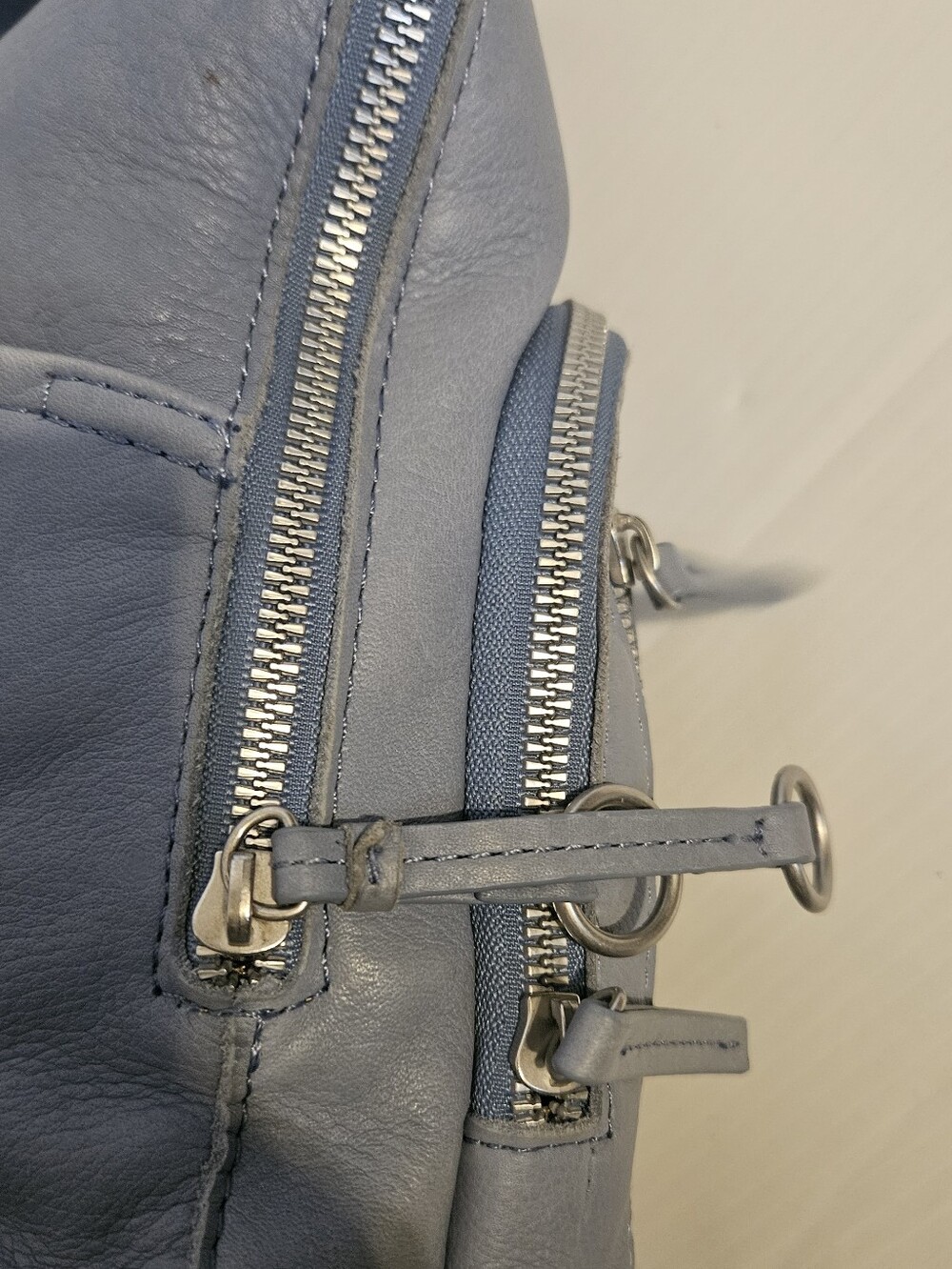 American Leather Co. Cleveland Leather Backpack – Sky Blue Slouchy Bag⁷ - Picture 11 of 16